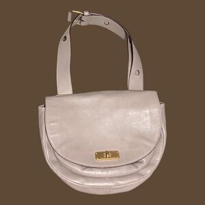 Marc Jacobs Gold and Cream Satchel with Flap Closure